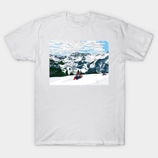 Skiers at Kandersteg, Switzerland T-Shirt